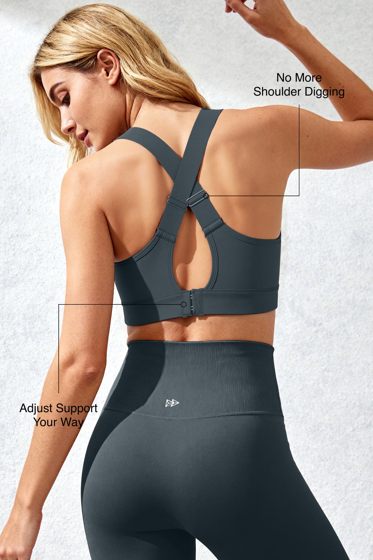 Power V-Ausschnitt Cross Back gepolsterter Lauf-BH | Damen Sport-BH mit starkem Halt