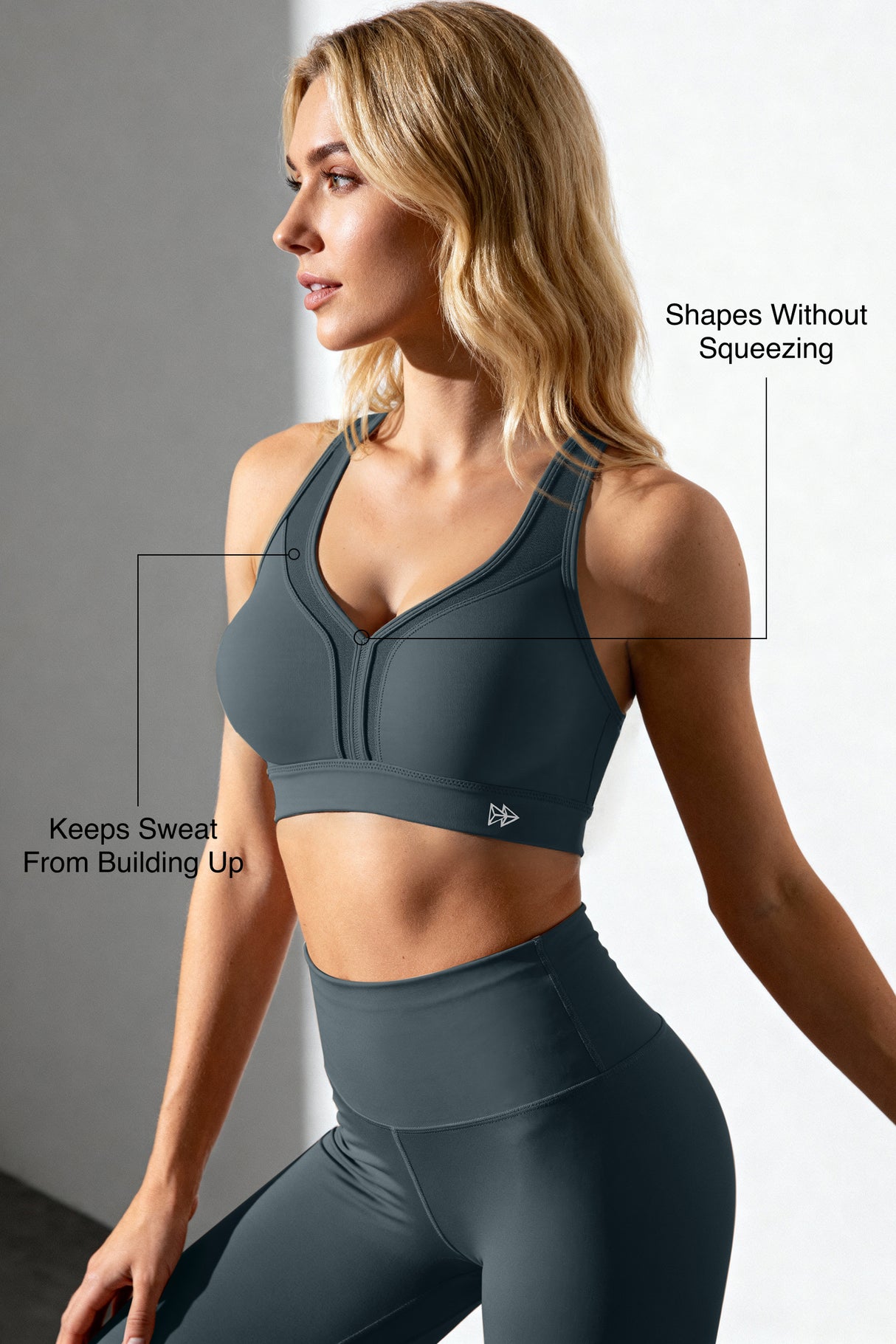 Power V-Ausschnitt Cross Back gepolsterter Lauf-BH | Damen Sport-BH mit starkem Halt