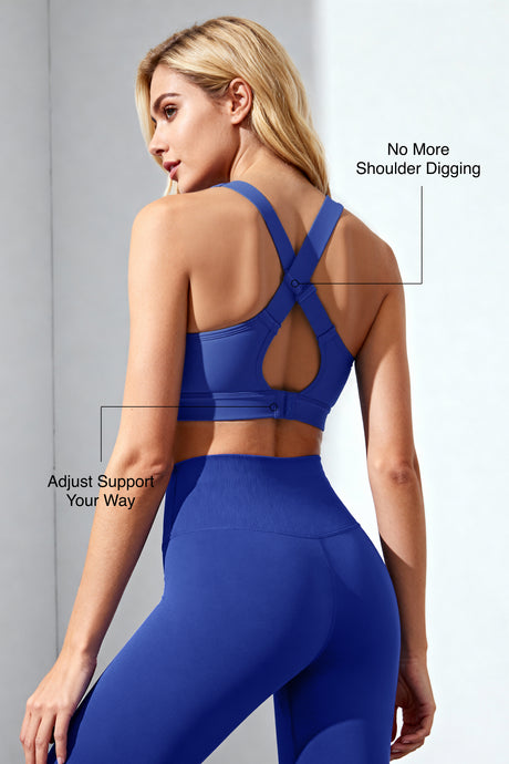 Power Bounce-Control No-Dig Adjustable Sweat-Wicking High Support Running Bra | High-Impact Support Best For Running, HIIT & Training