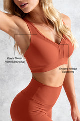 Power V-Ausschnitt Cross Back gepolsterter Lauf-BH | Damen Sport-BH mit starkem Halt