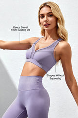 Power V-Ausschnitt Cross Back gepolsterter Lauf-BH | Damen Sport-BH mit starkem Halt