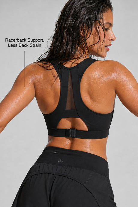 Shift Breathable Racerback High-Support Bra | High-Impact Support Best For Running, HIIT & Training