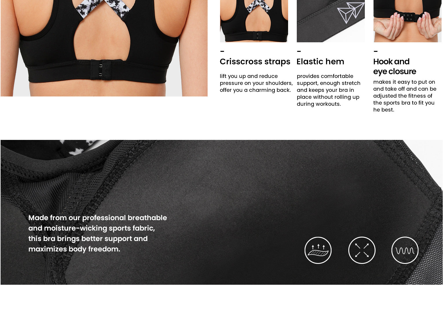  YIONTAN Yoga Sports Bra Sexy Crisscross Back with Hook