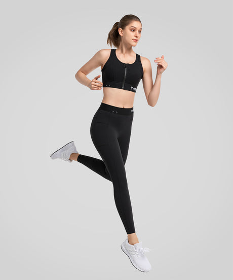 Power™ High Waist Logo Pockets Lined Running Leggings 24'' | Women's High Support Leggings
