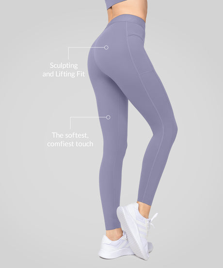 Power™ High Waist Logo Pockets Lined Running Leggings 24'' | Women's High Support Leggings