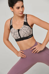 Reggiseno da corsa imbottito con cerniera frontale Enfold | Reggiseno sportivo ad alto sostegno da donna