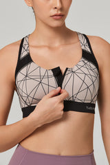 Reggiseno da corsa imbottito con cerniera frontale Enfold | Reggiseno sportivo ad alto sostegno da donna