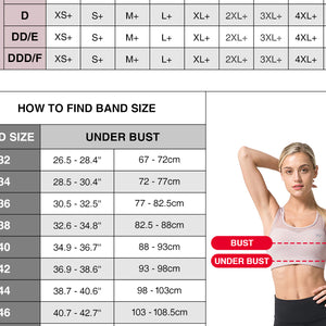 Sports Bra Size Chart - How to Measure Sports Bra Size