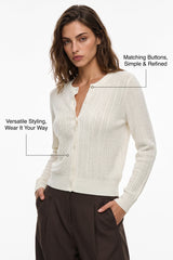 Anywhere™ Refined Cable-Knit Wool Cardigan | Women's Sweaters & Cardigans