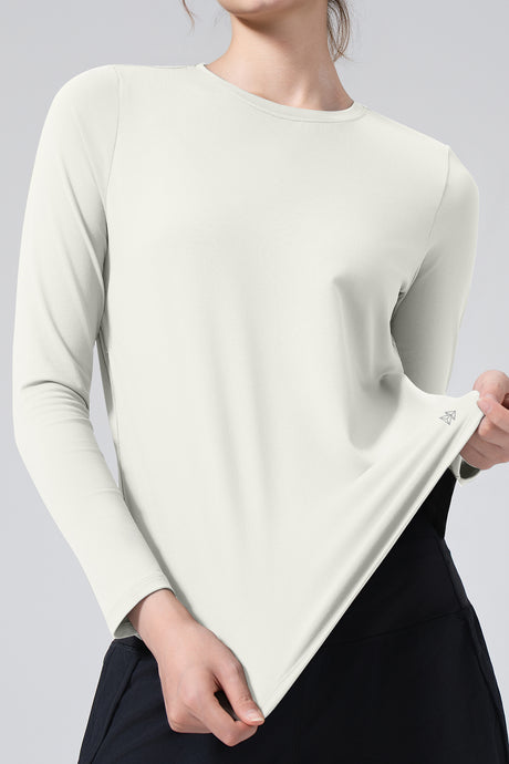 Camisa de manga larga de color liso para cualquier ocasión | Camiseta de manga larga para mujer