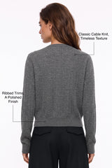 Anywhere™ Refined Cable-Knit Wool Cardigan | Women's Sweaters & Cardigans