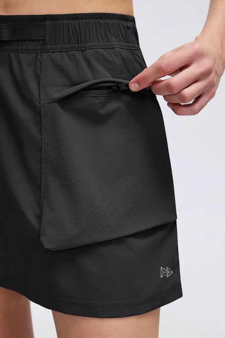 Anywhere™ Adjustable Waistband Built-In Shorts Pockets Skirt | Women's Sports Skirt
