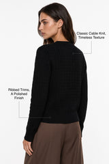 Anywhere™ Refined Cable-Knit Wool Cardigan | Women's Sweaters & Cardigans