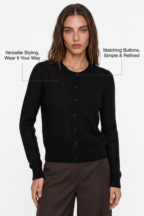 Anywhere™ Refined Cable-Knit Wool Cardigan | Women's Sweaters & Cardigans - image 27