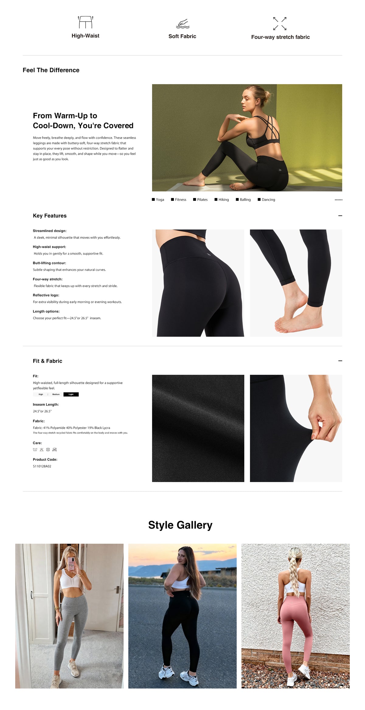 Shift™ High Waist Seamless Stretchy Yoga Leggings | Women's Light Support Leggings