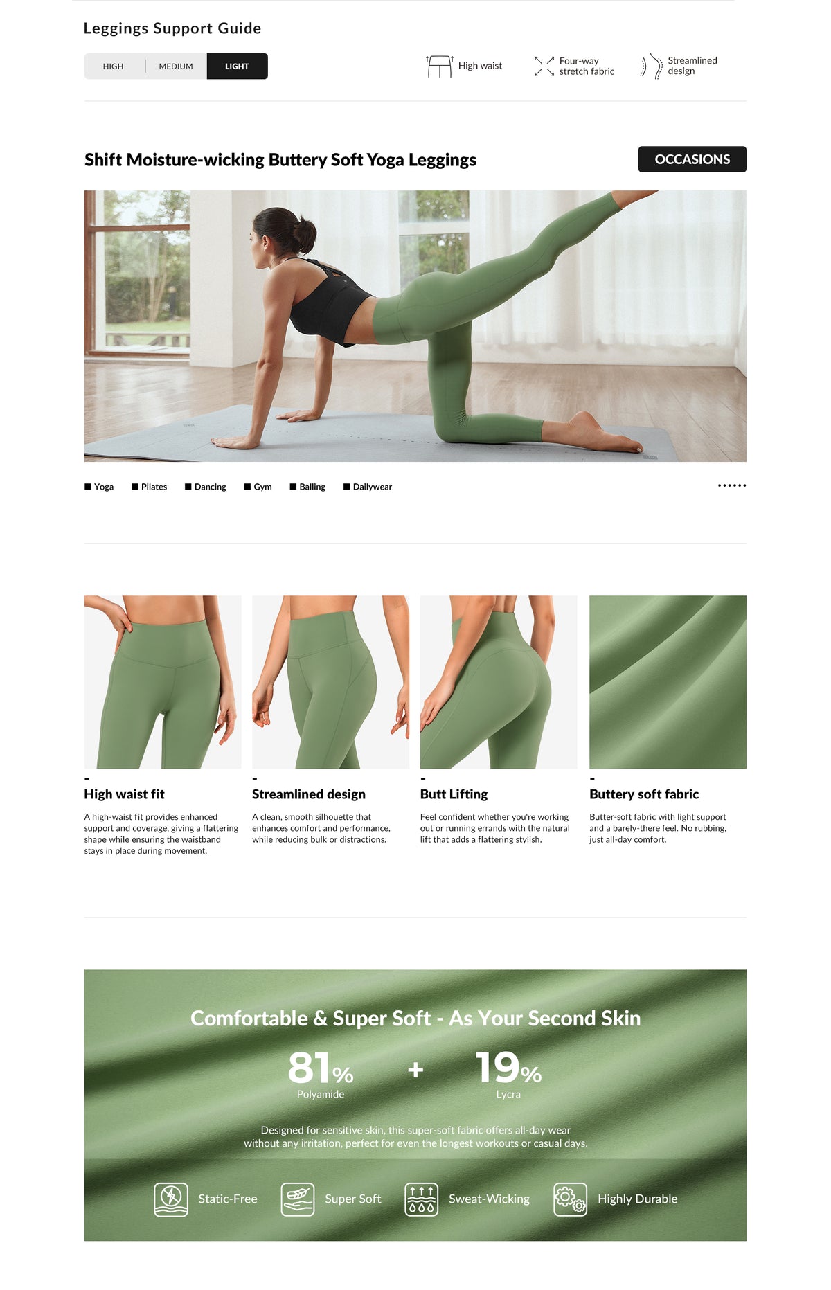 Shift™ Moisture-Wicking Buttery-Soft Yoga Leggings | Light-Impact Leggings Best For Yoga, HIIT & Training