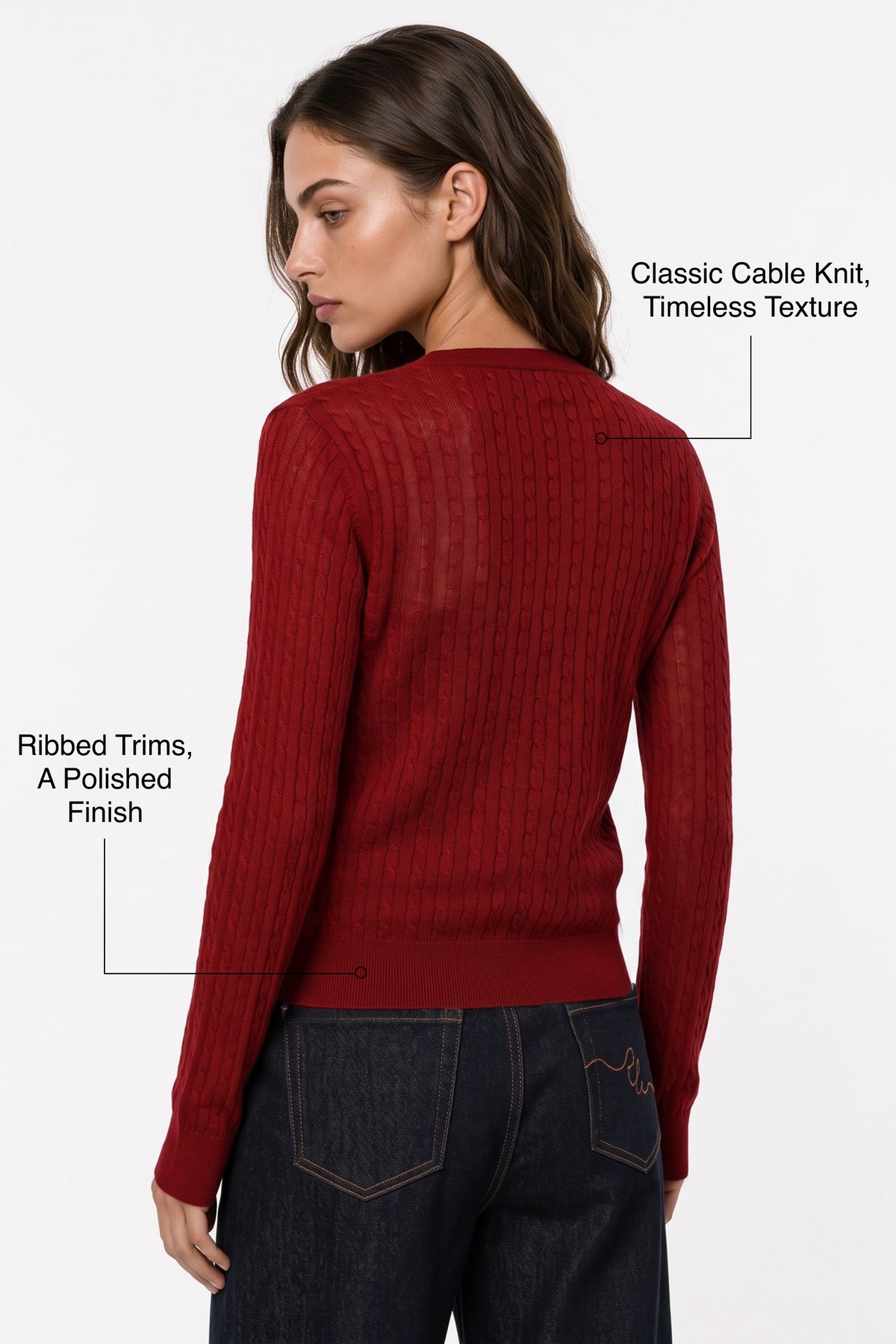 Anywhere™ Refined Cable-Knit Wool Cardigan | Women's Sweaters & Cardigans