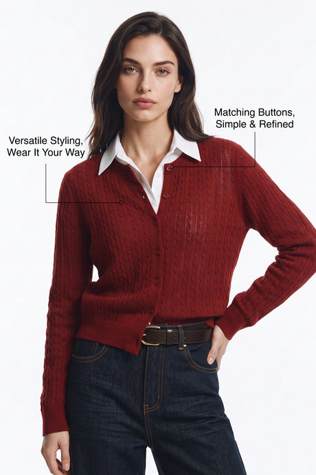 Anywhere™ Refined Cable-Knit Wool Cardigan | Women's Sweaters & Cardigans - image 15