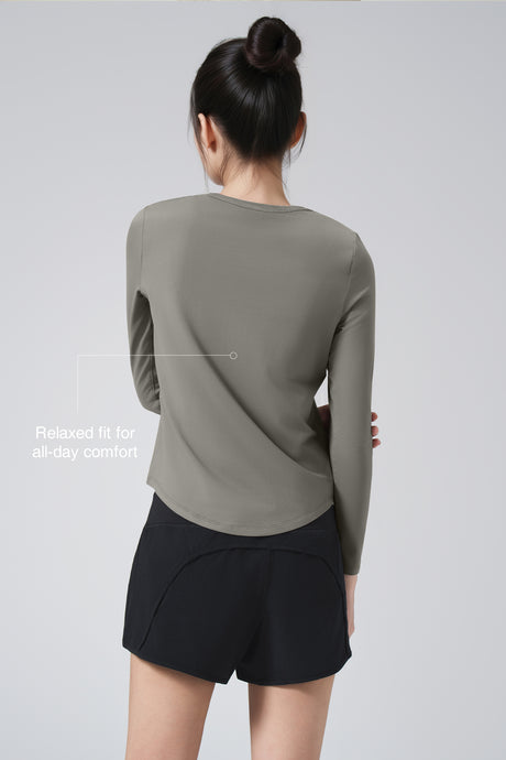 Anywhere™ Solid Color Long Sleeve Shirt| Women's Long Sleeve T-shirt