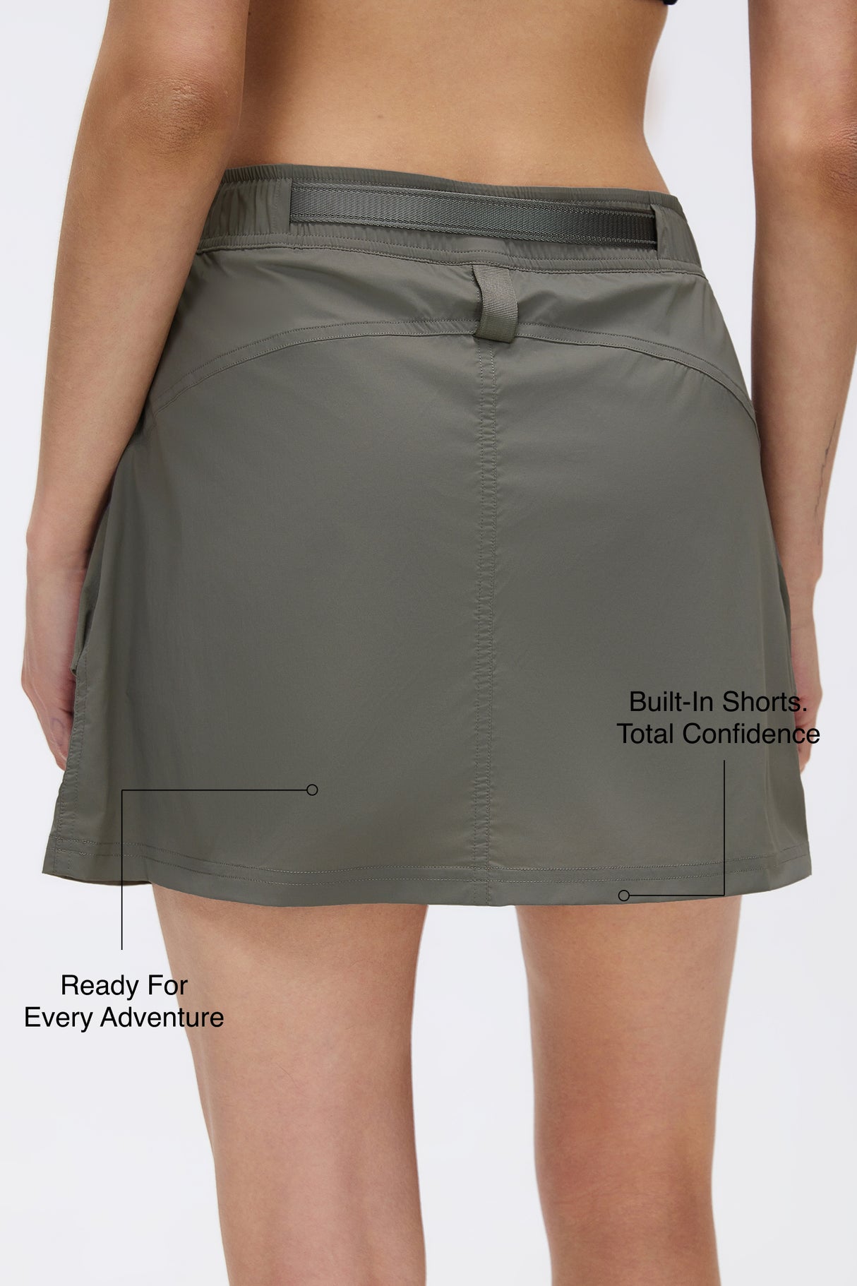 Anywhere™ Adjustable Waistband Built-In Shorts Pockets Skirt | Women's Sports Skirt