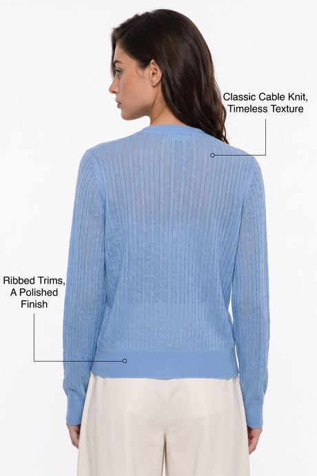 Anywhere™ Refined Cable-Knit Wool Cardigan | Women's Sweaters & Cardigans - image 2