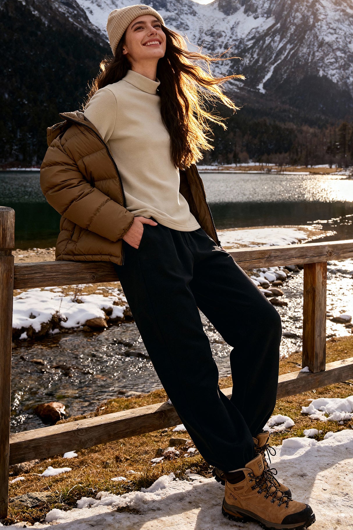 Pantalones impermeables con forro polar Anywhere de 76 cm | Pantalones deportivos para mujer