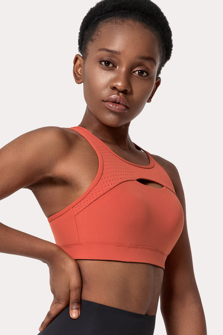 Reggiseno da corsa imbottito Enfold Hollow out | Reggiseno sportivo ad alto sostegno da donna