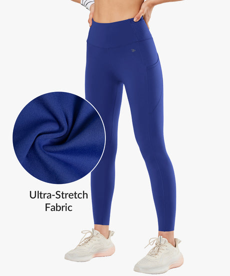 High Waist Sculpting Fitness Gym Leggings 28 Inch | Women's High Support Leggings 65K Royal Blue