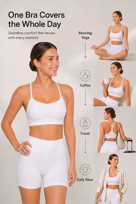 Anywhere™ Scoop Neckline Strappy Padded Yoga Bra | Women's Light Support Sports Bra