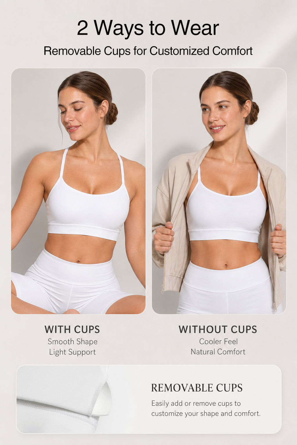 Anywhere™ Scoop Neckline Strappy Padded Yoga Bra | Women's Light Support Sports Bra