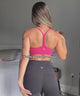 Sujetador de yoga con relleno y tirantes y escote redondo para mujer | Sujetador deportivo de sujeción ligera
