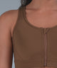 Enfold Zip Front Mesh Racerback Padded Running Bra | Women's High Support Sports Bra