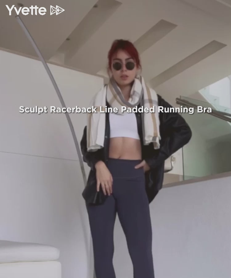 Reggiseno da corsa imbottito Sculpt Racerback Line | Reggiseno sportivo ad alto sostegno da donna (taglie forti)