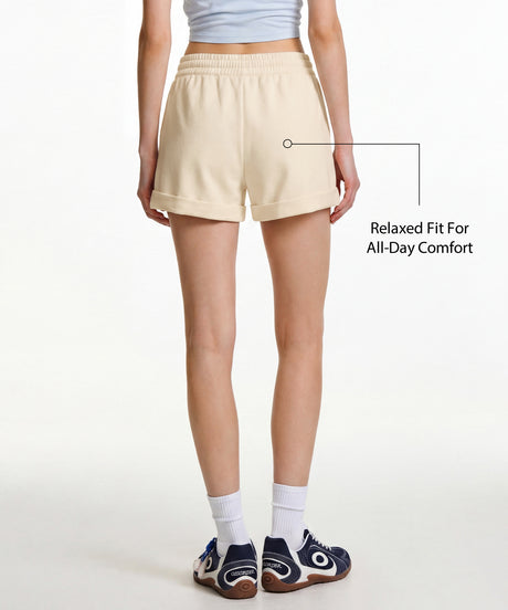 Anywhere White Elastic Waistband & Adjustable Drawstring Multi-Pocket Shorts | Women's Running Shorts