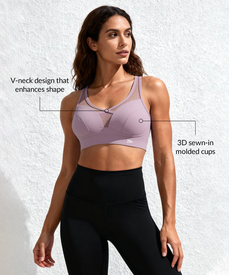 Shift Petal Style Mesh Adjustable Sports Bra | Women's  Medium Support Sports Bra