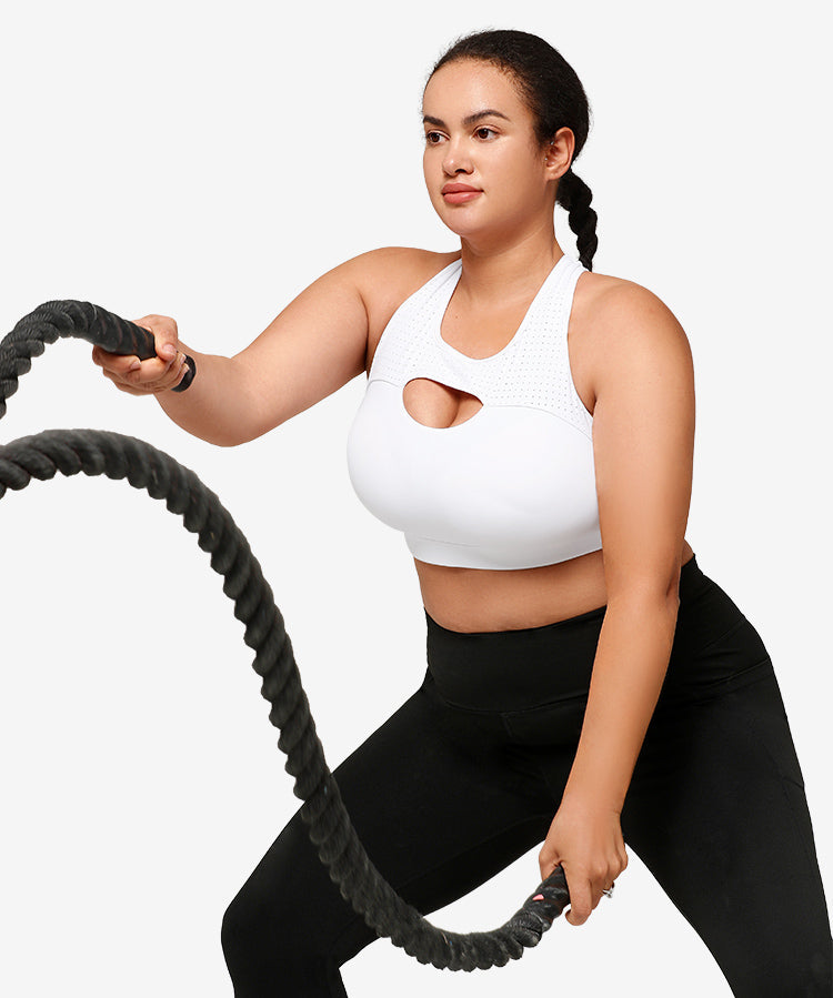 Sujetador para correr con relleno calado Enfold | Sujetador deportivo de sujeción alta para mujer (talla grande)