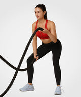 Power Zip Front Criss Cross Vadderad Löpar-BH | Sport-BH med högt stöd för kvinnor