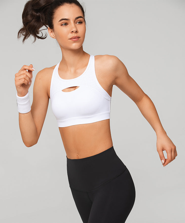 White high impact sports bra outlet