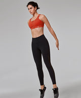 Power Zip Front Criss Cross Vadderad Löpar-BH | Sport-BH med högt stöd för kvinnor
