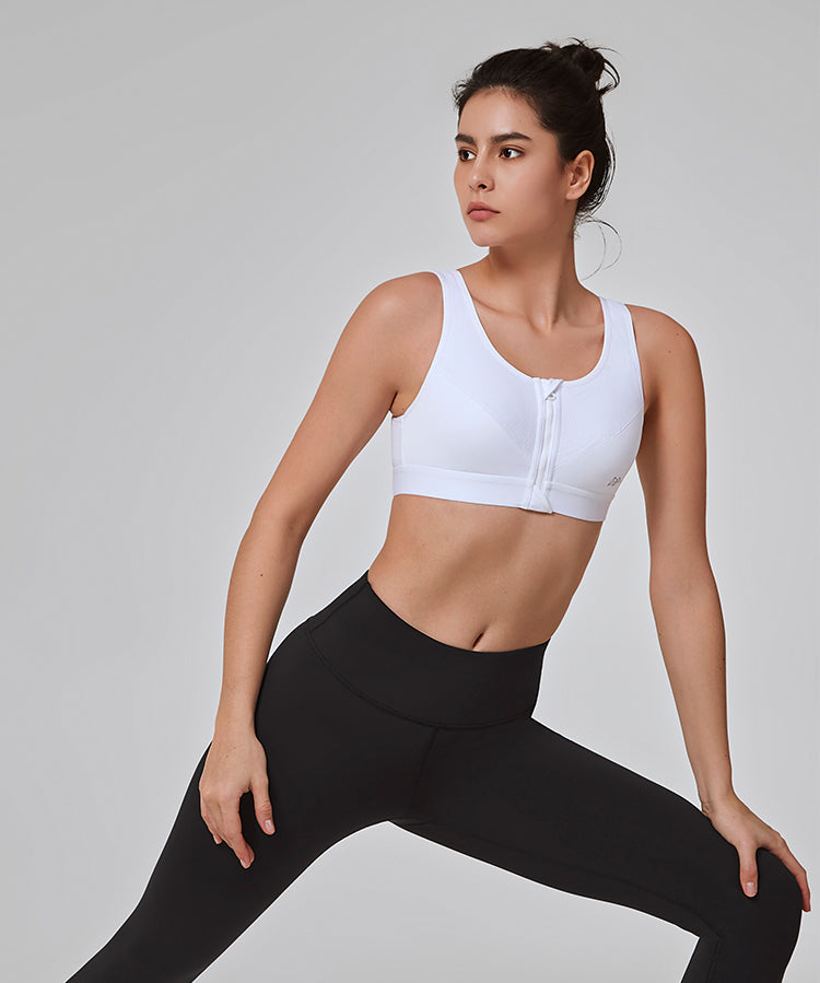 Sujetador deportivo con cremallera Power Classic | Sujetador deportivo de alta sujeción para mujer