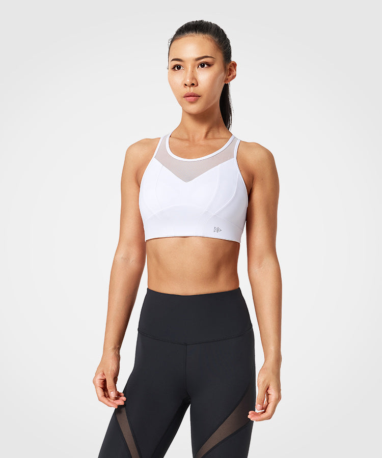 Power Breathable Racerback High Support  Running Bra | Women's High Support Sports Bra (Plus Size)