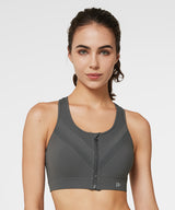 Enfold Zip Mesh gepolsterter Lauf-BH | Damen-Sport-BH mit starker Unterstützung (Übergröße)