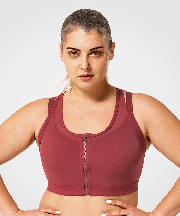 Power™ Zip Front Breathable Full-Coverage Running Bra | Women's