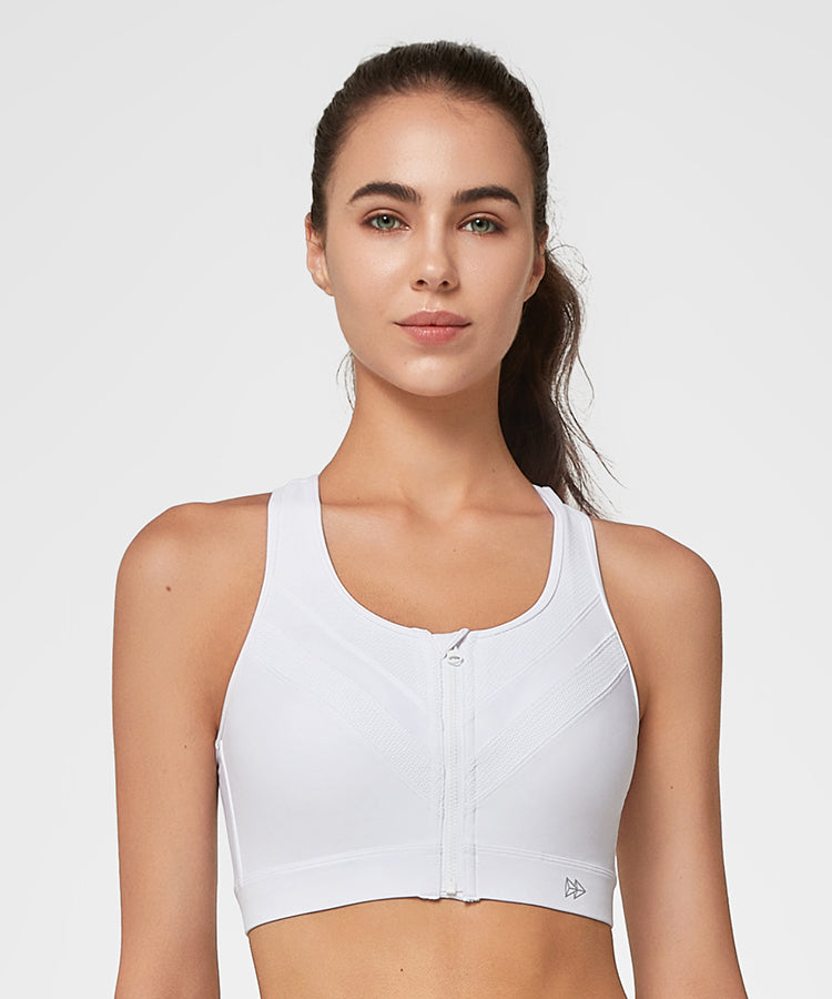 Enfold Zip Mesh gepolsterter Lauf-BH | Damen-Sport-BH mit starker Unterstützung (Übergröße)