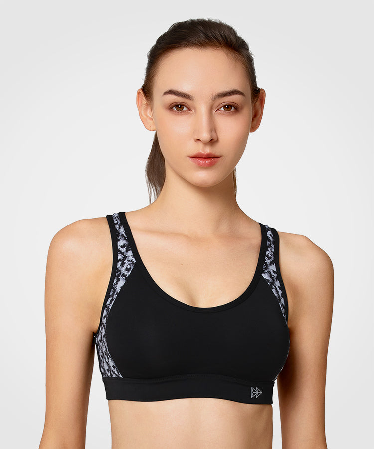  YIONTAN Yoga Running Sports Bra for Women Sexy Mesh Design  Criss-Cross Back Padded Strappy Sports Bras High Support Yoga Bra Black :  Clothing, Shoes & Jewelry