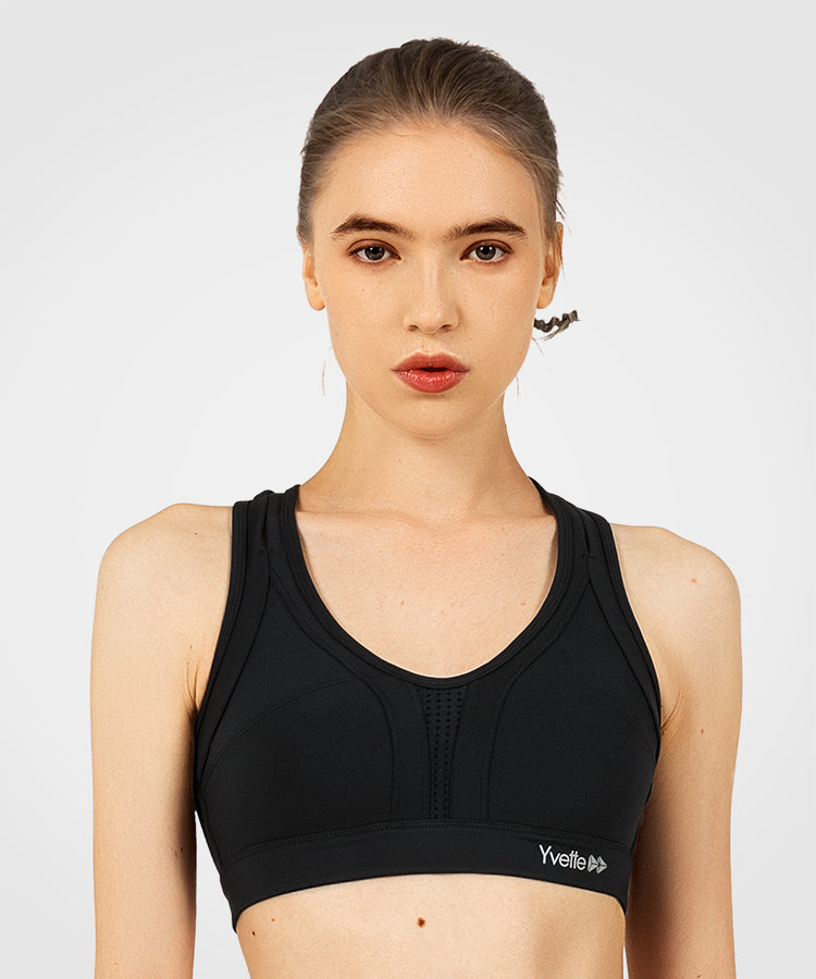 Sujetador para correr con relleno y espalda cruzada Echo | Sujetador deportivo de alta sujeción para mujer