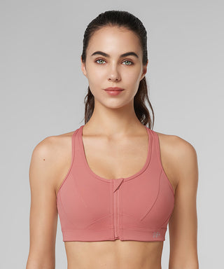 Enfold Zip Front Padded Running Bra | Women's High Support Sports Bra