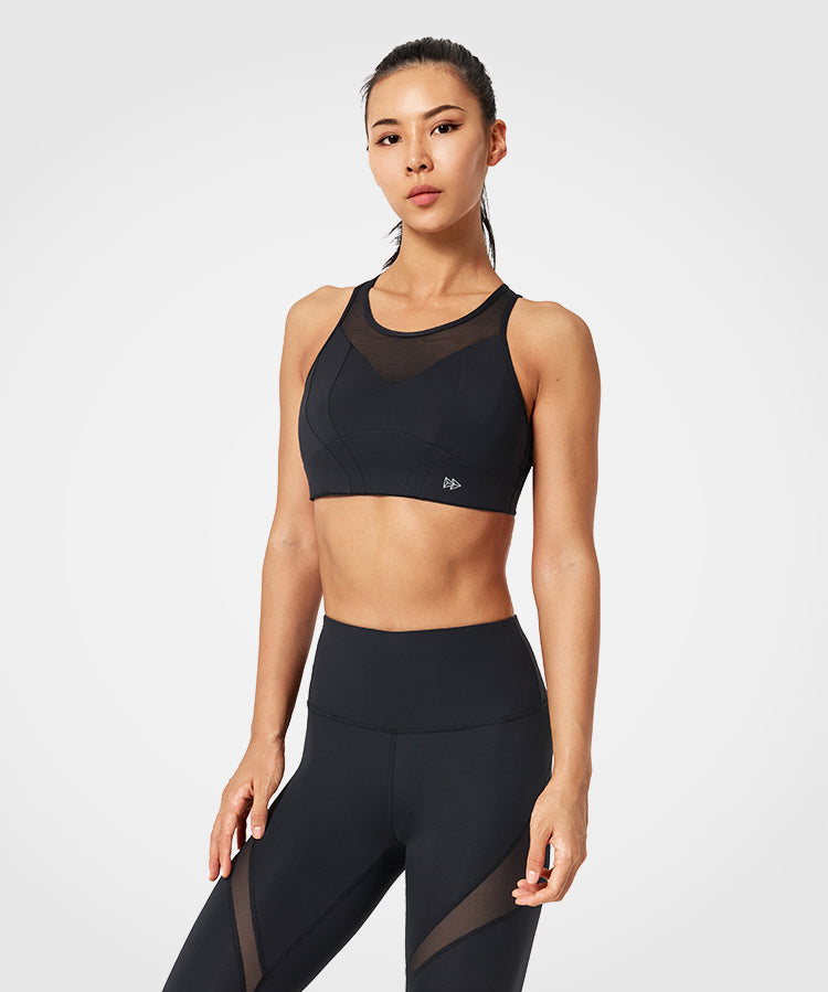 Power Breathable Racerback High Support  Running Bra | Women's High Support Sports Bra (Plus Size)