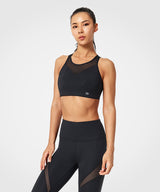 Sujetador para correr acolchado con espalda cruzada Power Mesh | Sujetador deportivo de sujeción alta para mujer (talla grande)