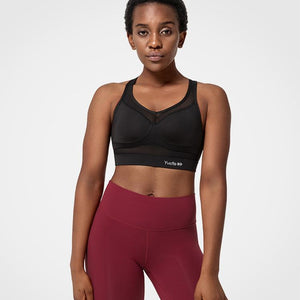 Womens wireless mesh racerback high impact sports bra | Yvettesports